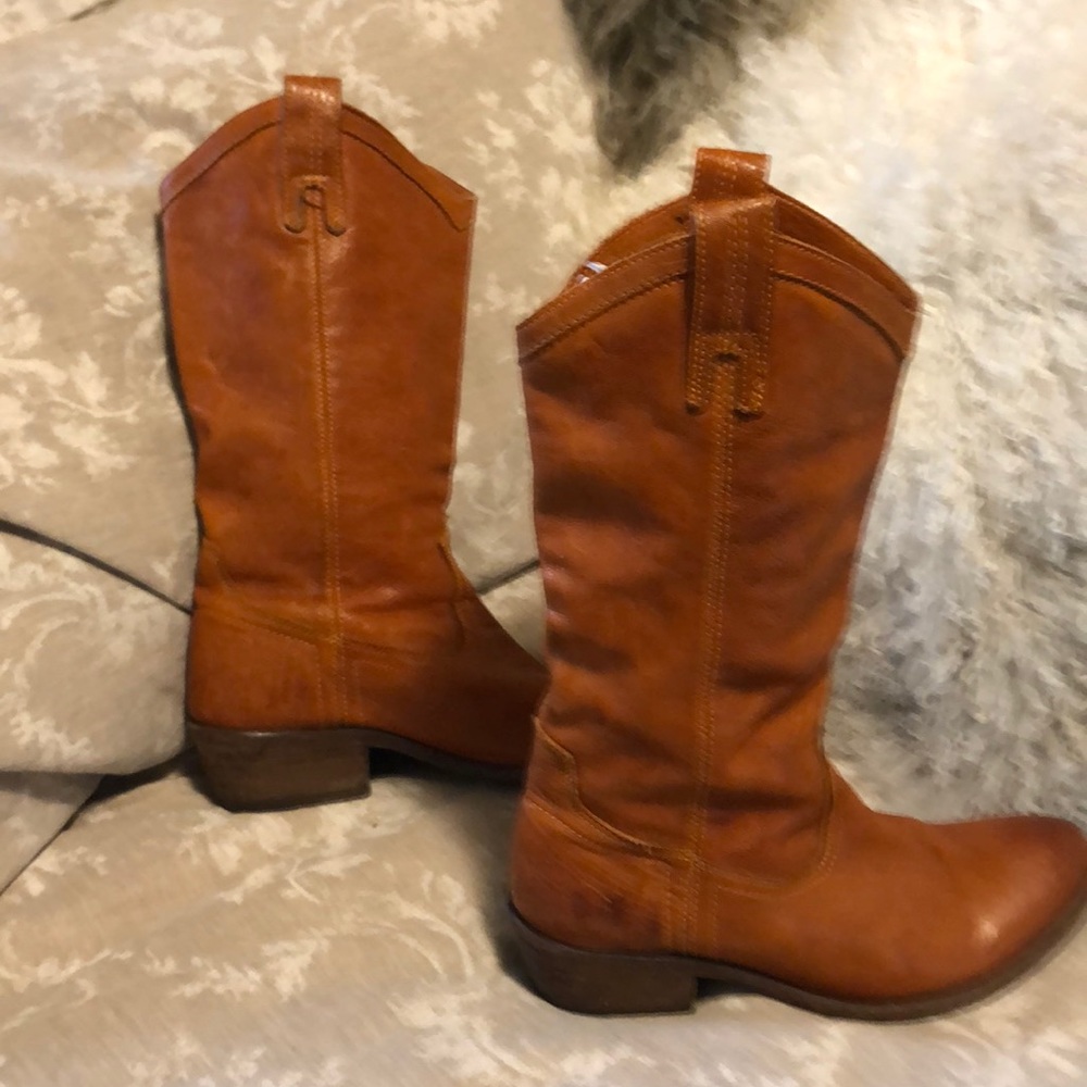 Frye burnt orange mid calf 8.5 boots